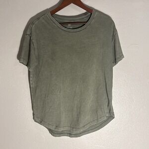 Aerie Washed Green Relaxed Fit Crew Neck T Shirt Women's Small S